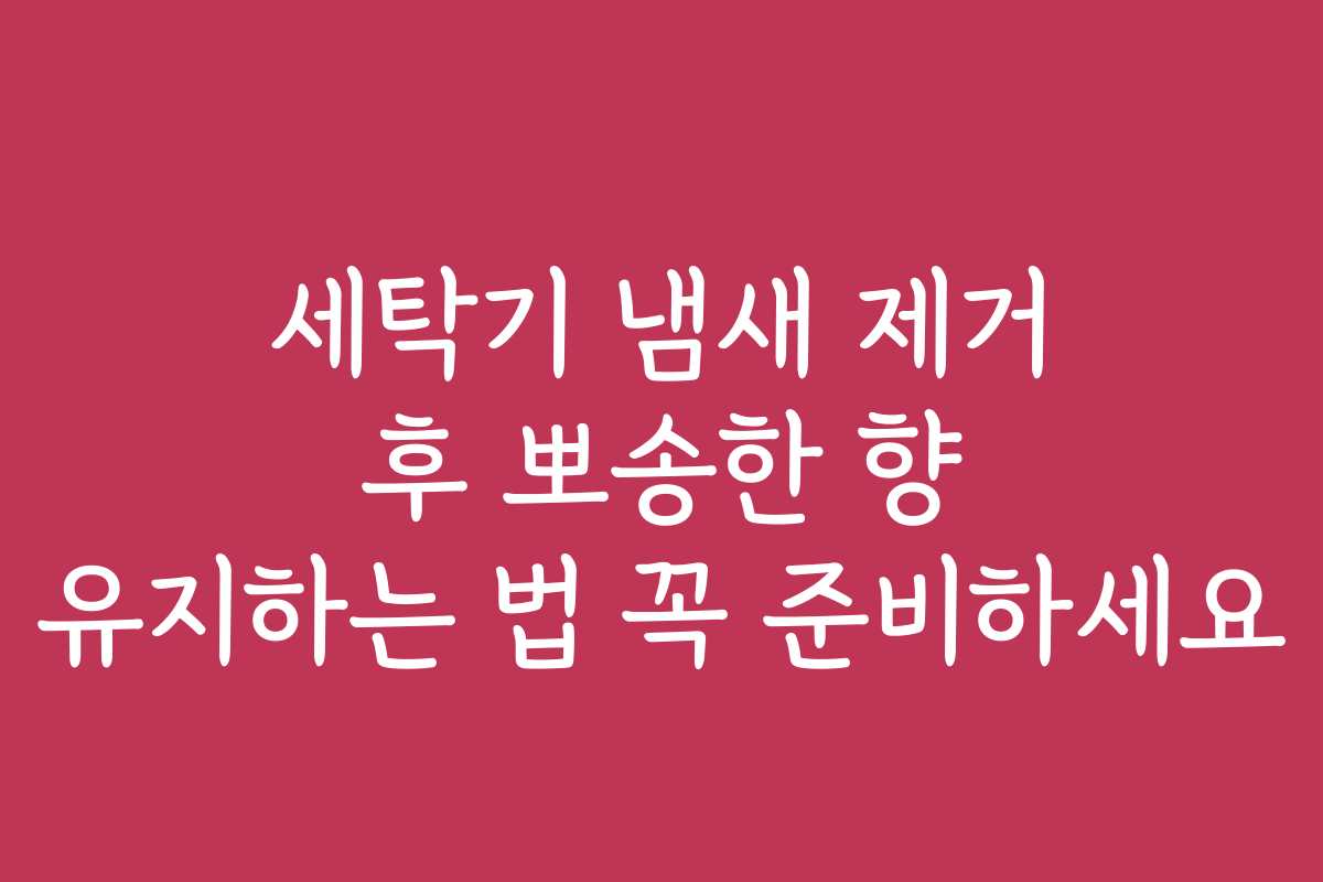 세탁기 냄새 제거 후 뽀송한 향 유지하는 법 꼭 준비하세요
