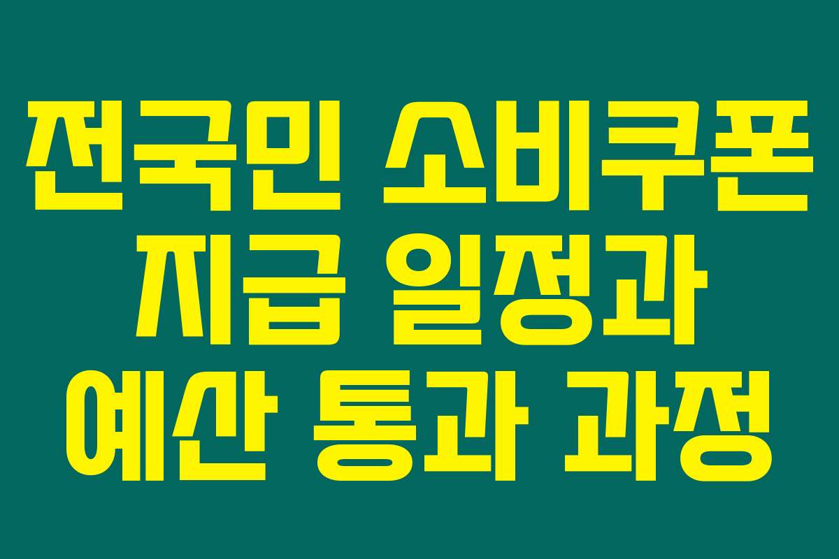 전국민 소비쿠폰 지급 일정과 예산 통과 과정