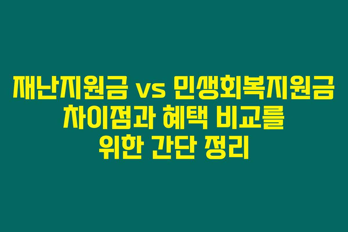 재난지원금 vs 민생회복지원금 차이점과 혜택 비교를 위한 간단 정리