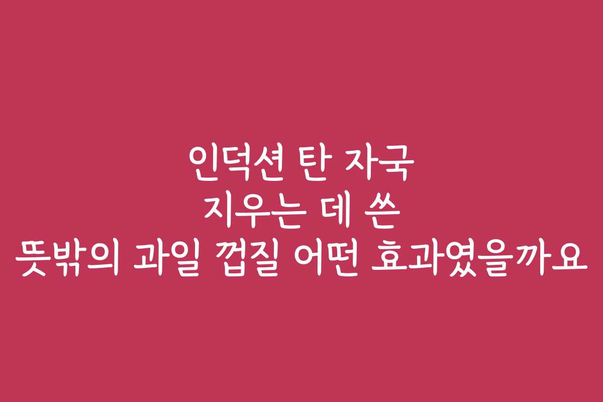 인덕션 탄 자국 지우는 데 쓴 뜻밖의 과일 껍질 어떤 효과였을까요