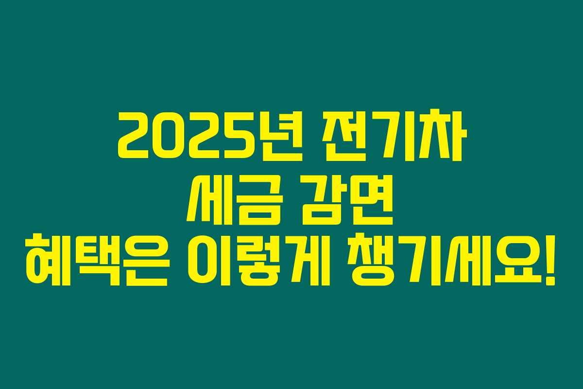 2025년 전기차 세금 감면 혜택은 이렇게 챙기세요! 2025년 전기차 세금 감면 혜택은 이렇게 챙기세요!