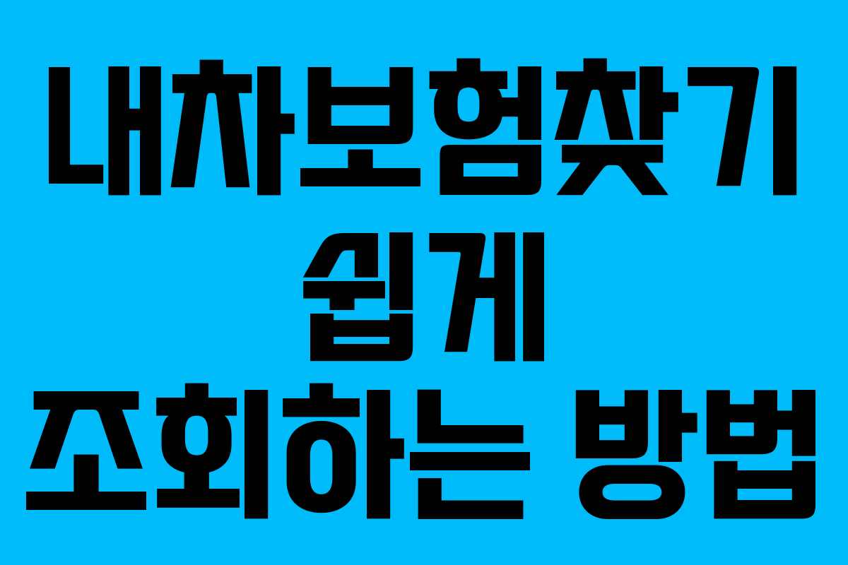내차보험찾기 쉽게 조회하는 방법