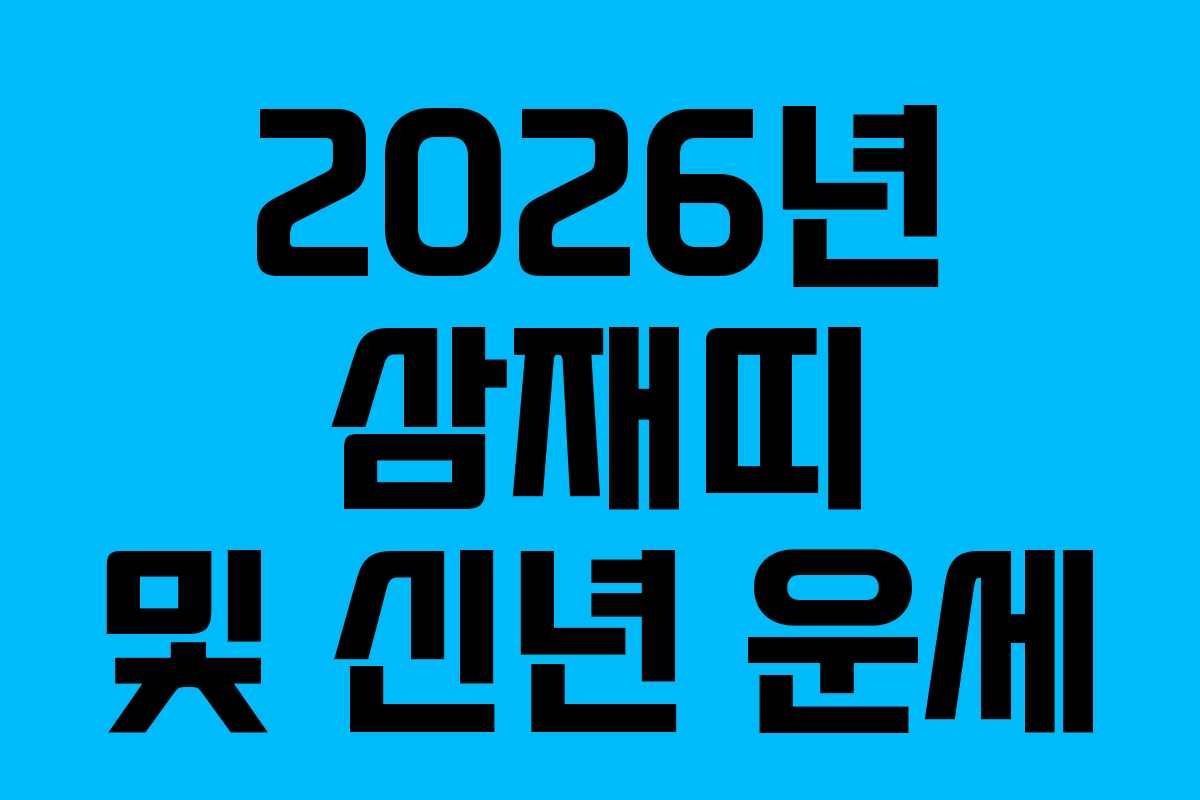 2026년 삼재띠 및 신년 운세 2026년 삼재띠 및 신년 운세