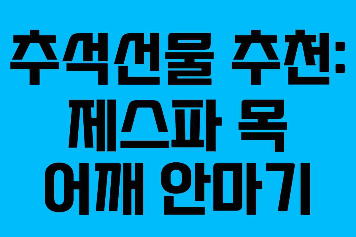 추석선물 추천: 제스파 목 어깨 안마기