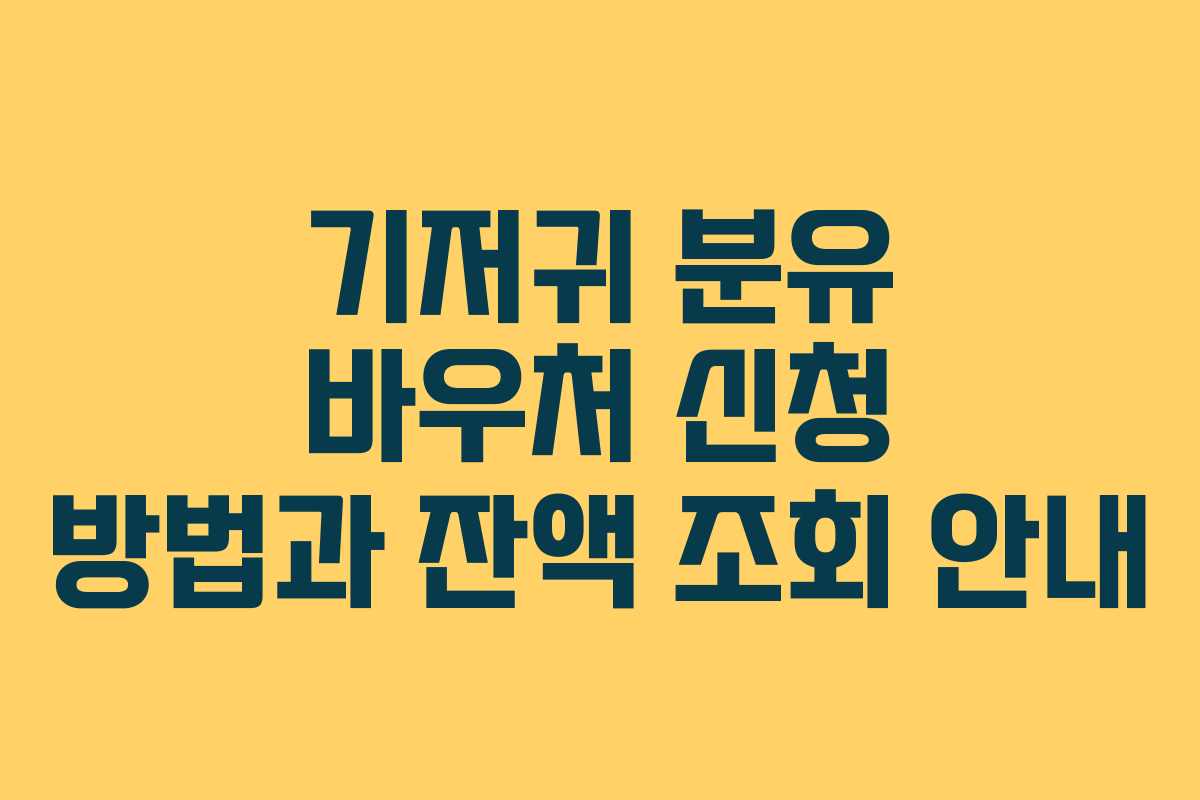 기저귀 분유 바우처 신청 방법과 잔액 조회 안내