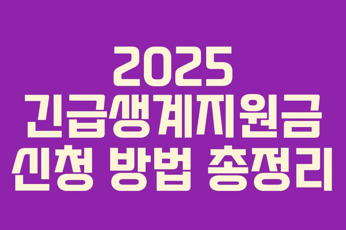 2025 긴급생계지원금 신청 방법 총정리 2025 긴급생계지원금 신청 방법 총정리