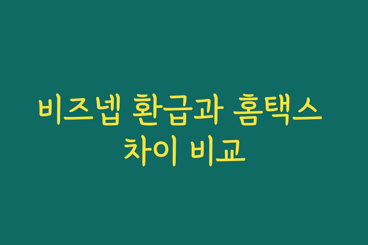 비즈넵 환급과 홈택스 차이 비교