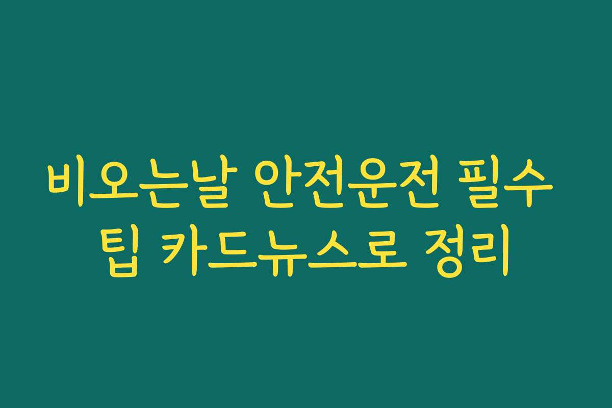 비오는날 안전운전 필수 팁 카드뉴스로 정리