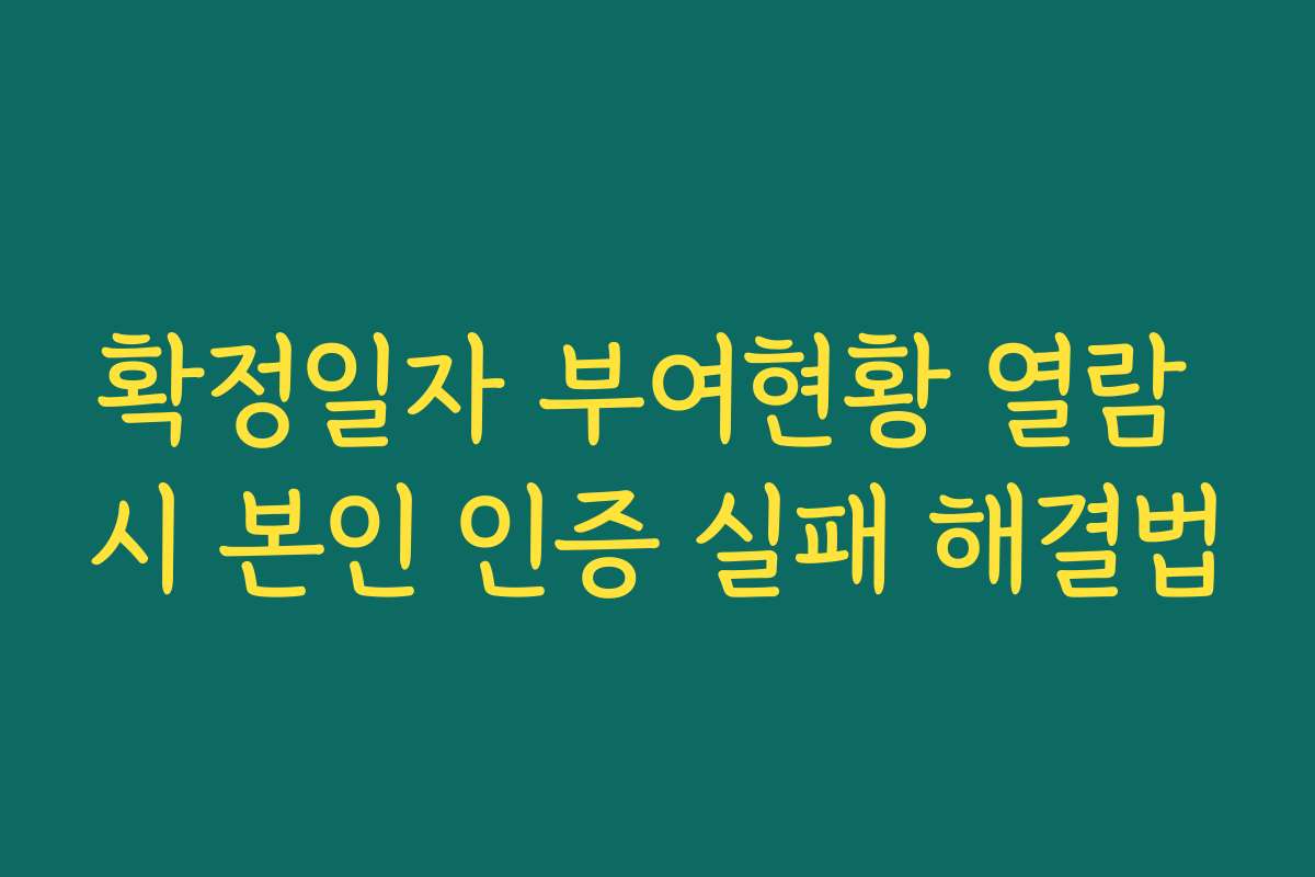확정일자 부여현황 열람 시 본인 인증 실패 해결법 확정일자 부여현황 열람 시 본인 인증 실패 해결법
