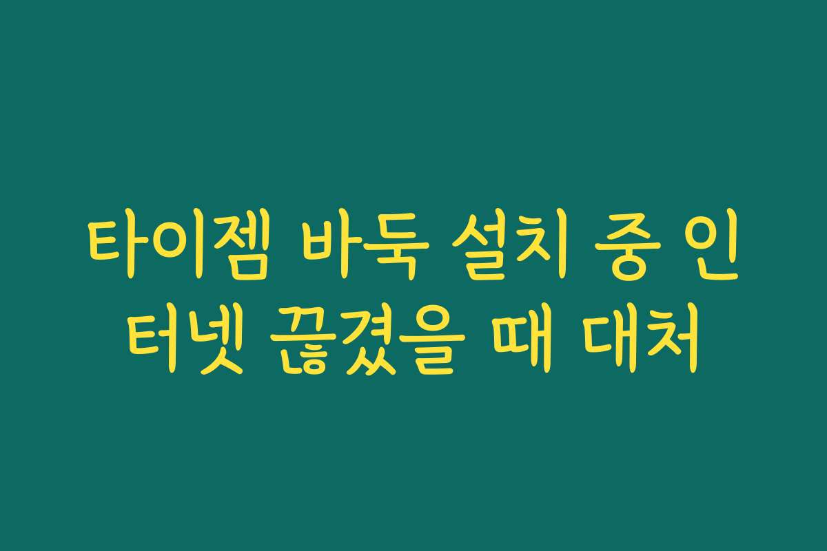 타이젬 바둑 설치 중 인터넷 끊겼을 때 대처