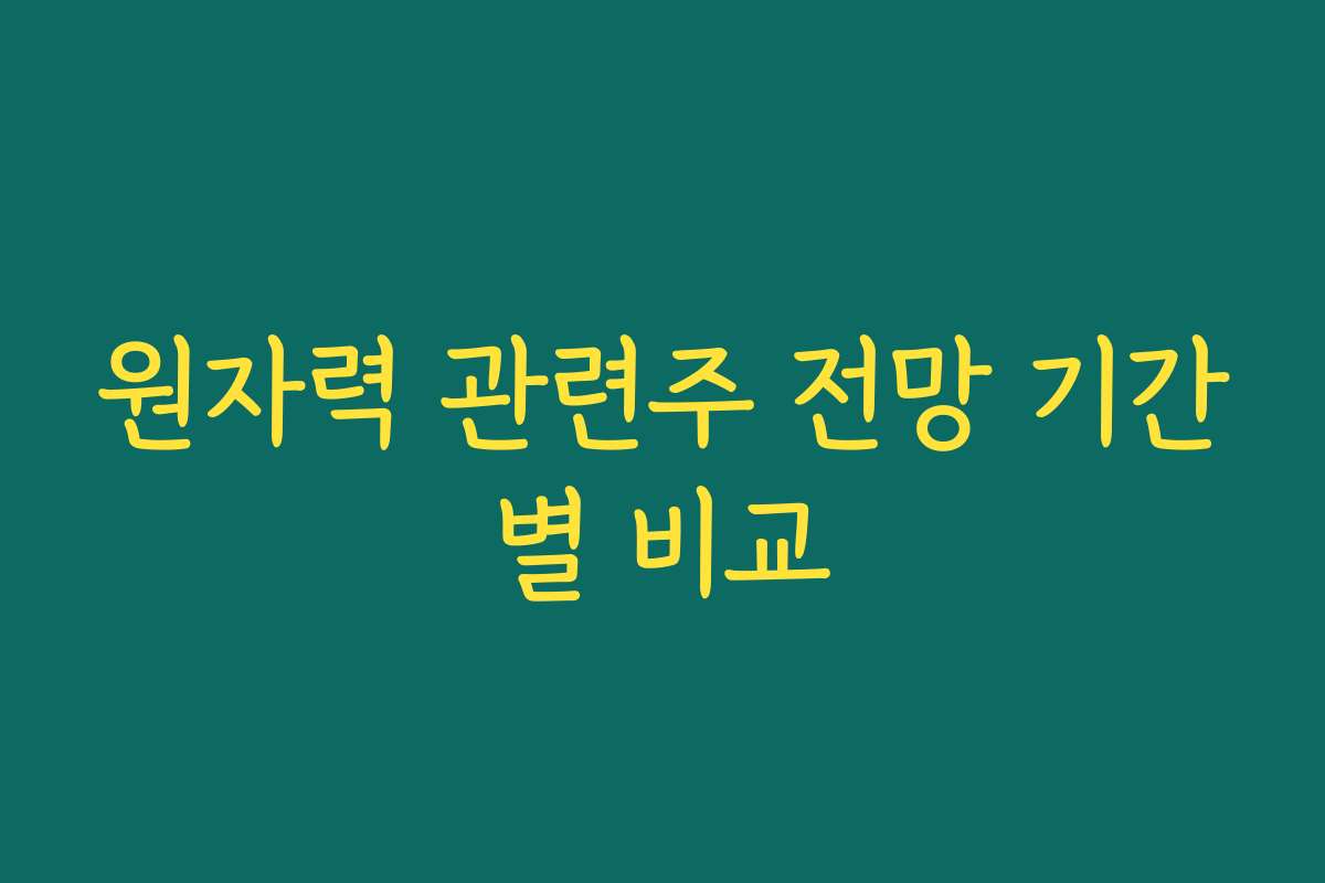 원자력 관련주 전망 기간별 비교