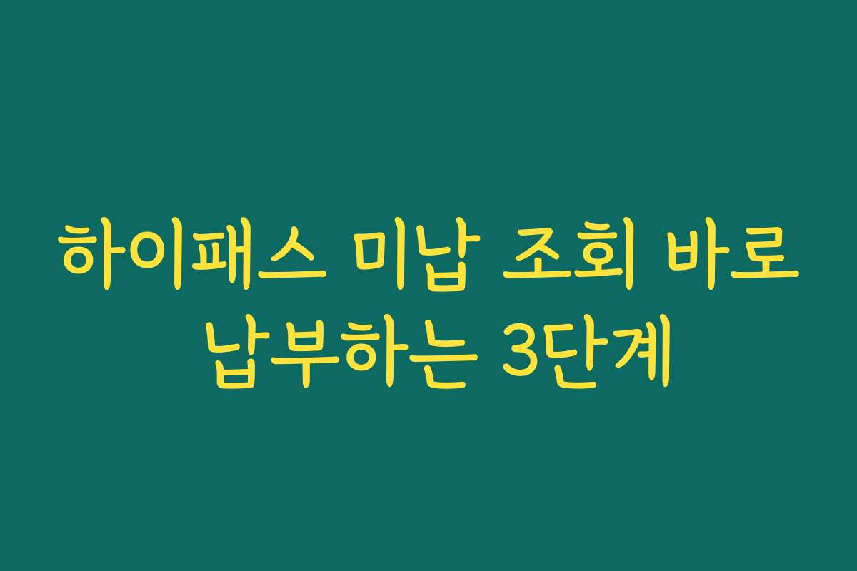 하이패스 미납 조회 바로 납부하는 3단계