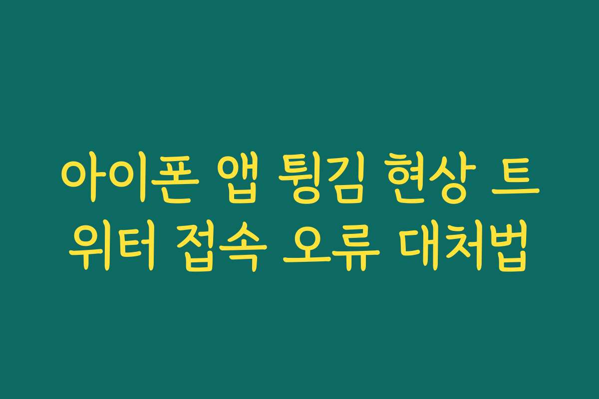 아이폰 앱 튕김 현상 트위터 접속 오류 대처법