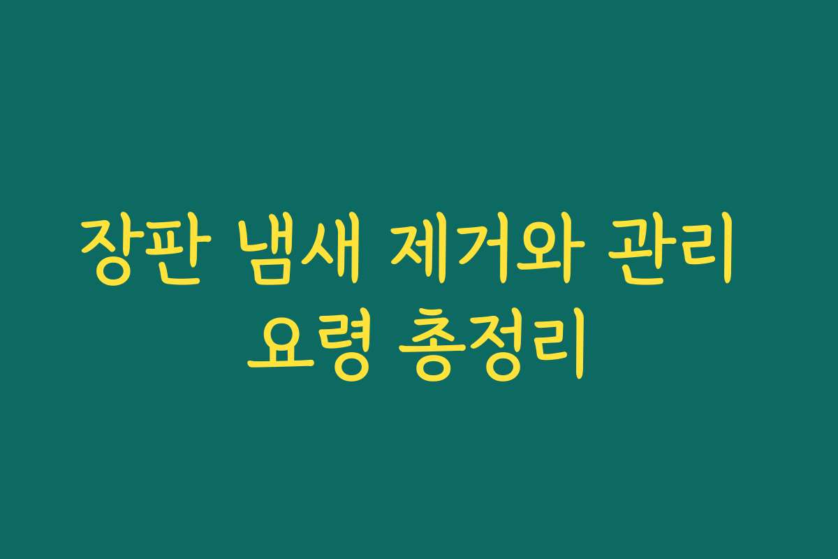 장판 냄새 제거와 관리 요령 총정리