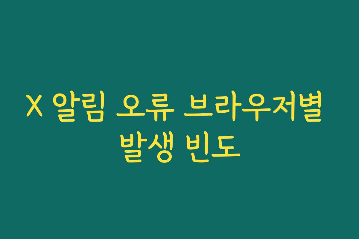 X 알림 오류 브라우저별 발생 빈도