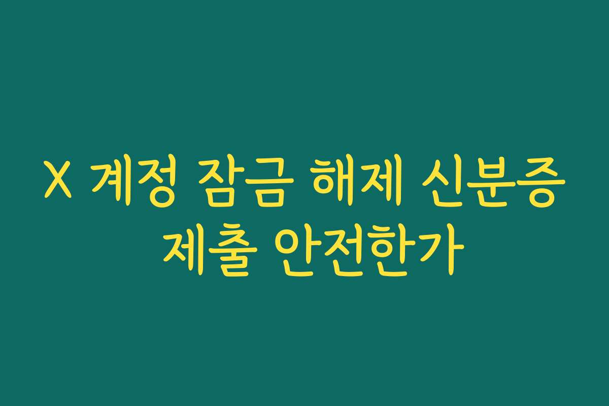 X 계정 잠금 해제 신분증 제출 안전한가