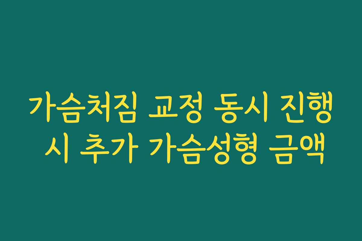 가슴처짐 교정 동시 진행 시 추가 가슴성형 금액