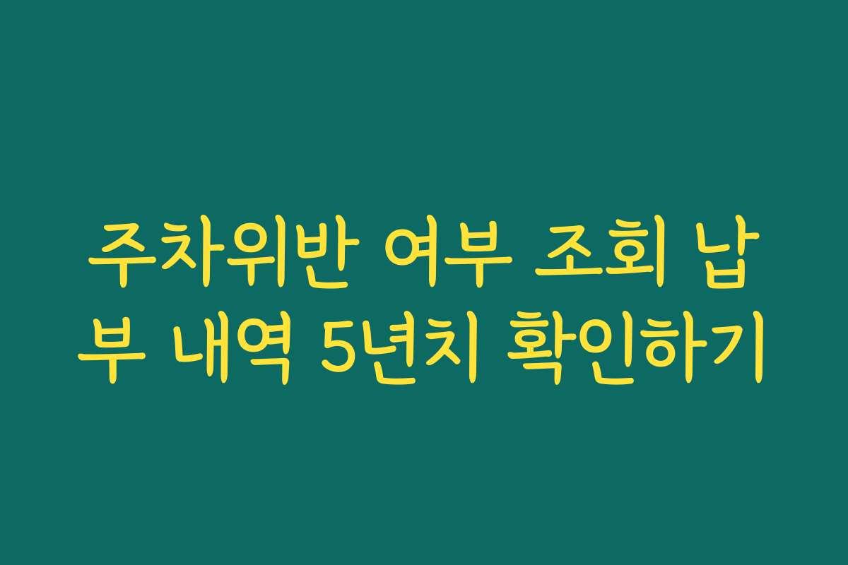 주차위반 여부 조회 납부 내역 5년치 확인하기