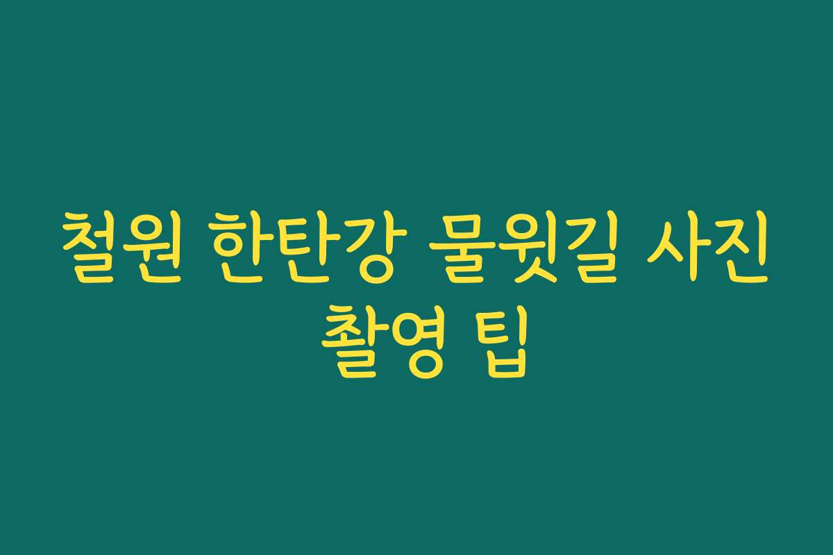 철원 한탄강 물윗길 사진 촬영 팁
