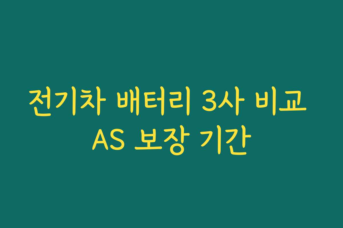 전기차 배터리 3사 비교 AS 보장 기간