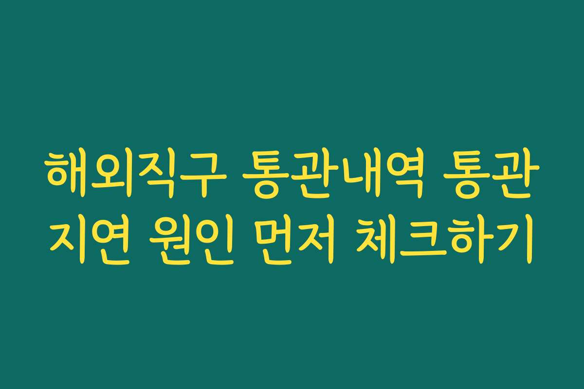 해외직구 통관내역 통관지연 원인 먼저 체크하기