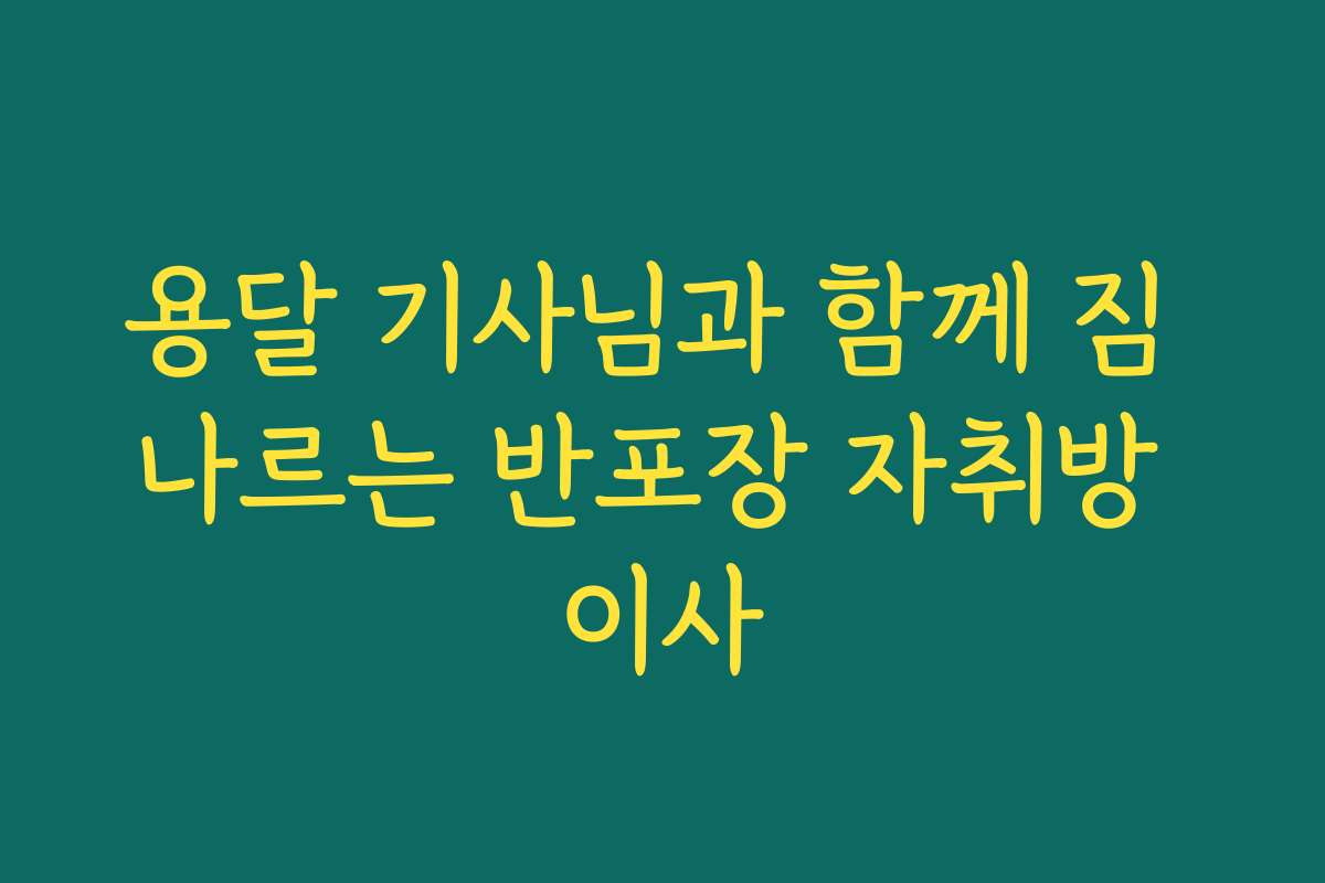 용달 기사님과 함께 짐 나르는 반포장 자취방 이사