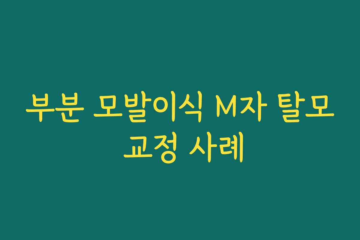 부분 모발이식 M자 탈모 교정 사례