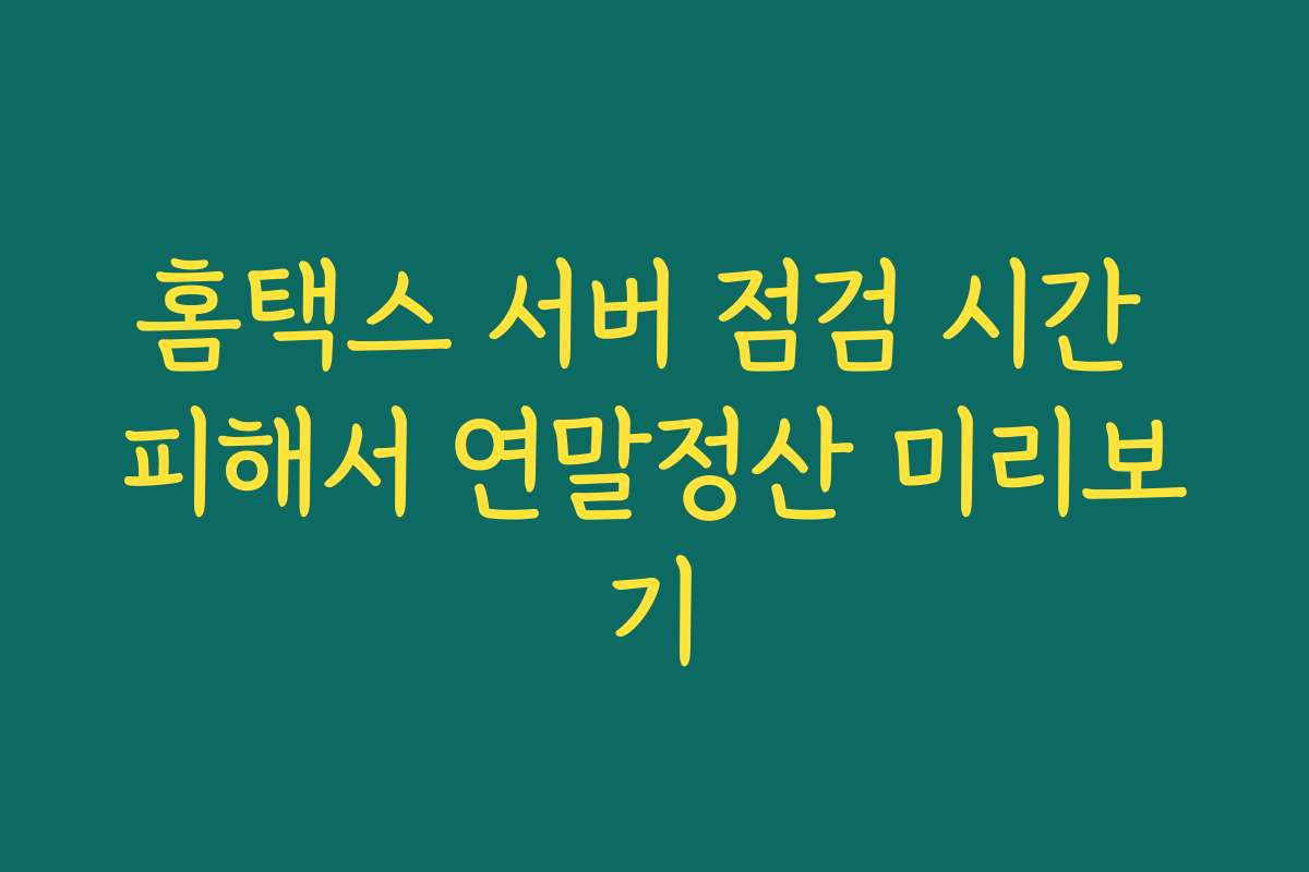 홈택스 서버 점검 시간 피해서 연말정산 미리보기