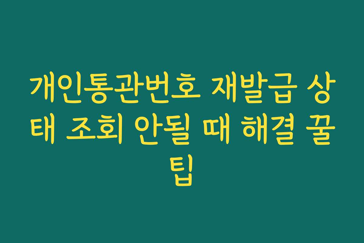 개인통관번호 재발급 상태 조회 안될 때 해결 꿀팁