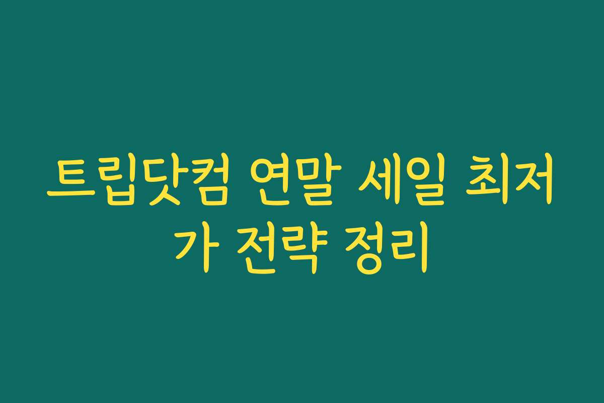 트립닷컴 연말 세일 최저가 전략 정리