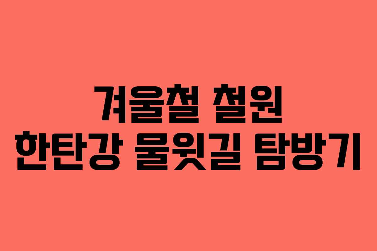 겨울철 철원 한탄강 물윗길 탐방기