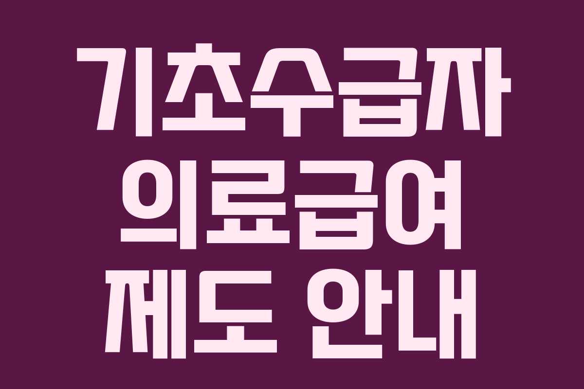 기초수급자 의료급여 제도 안내