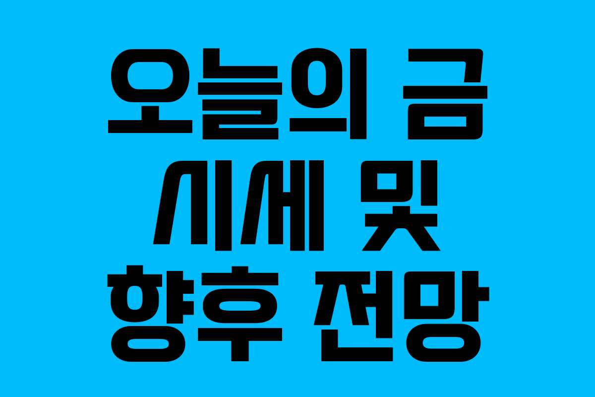 오늘의 금 시세 및 향후 전망