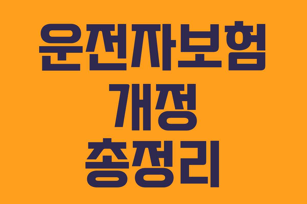 운전자보험 개정 총정리