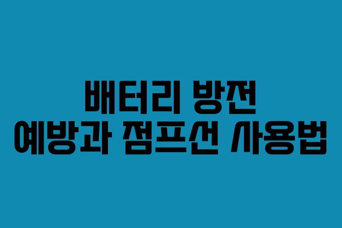 배터리 방전 예방과 점프선 사용법