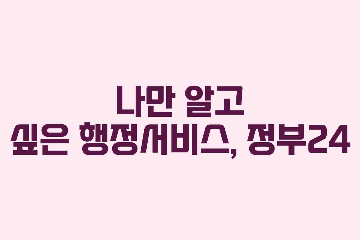 나만 알고 싶은 행정서비스, 정부24