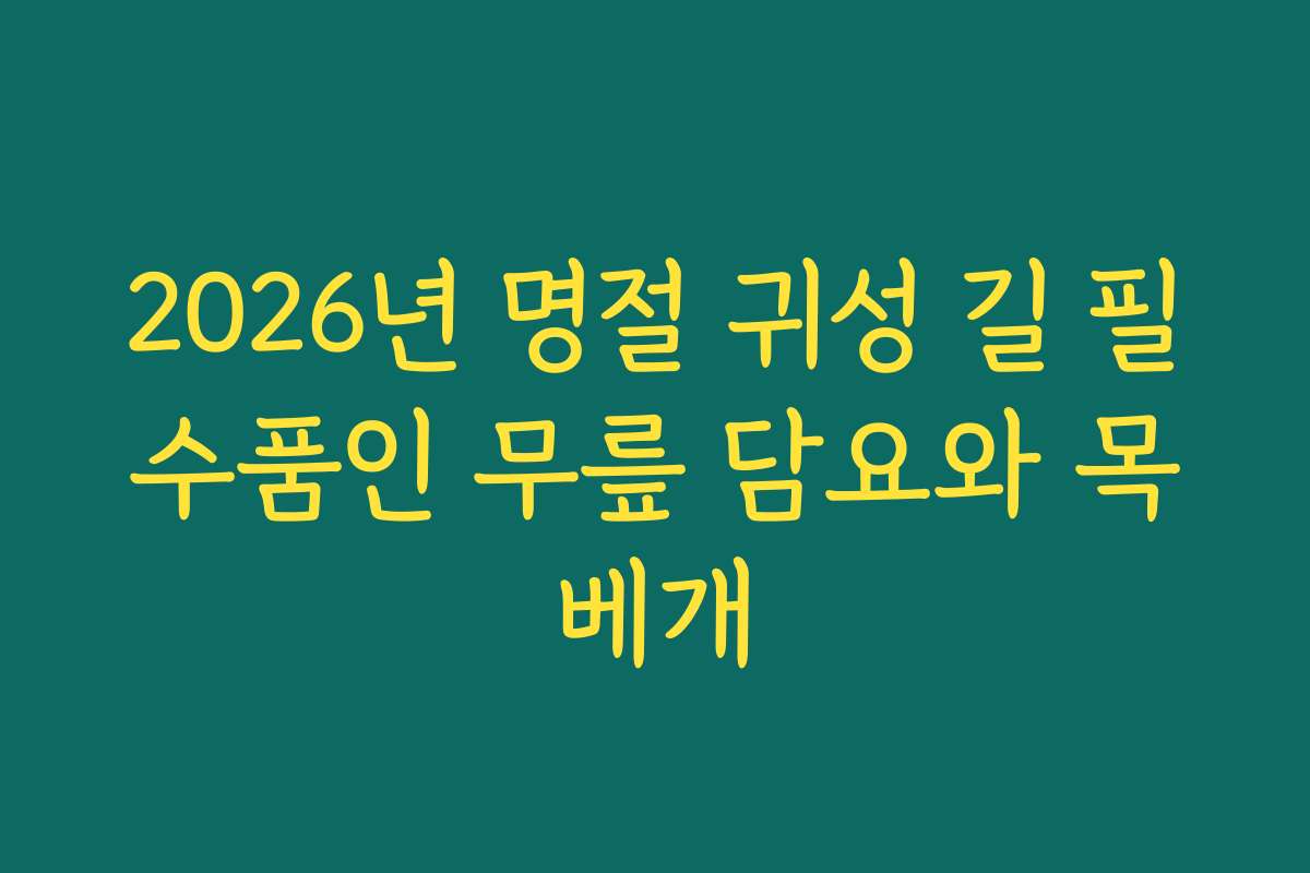 2026년 명절 귀성 길 필수품인 무릎 담요와 목베개
