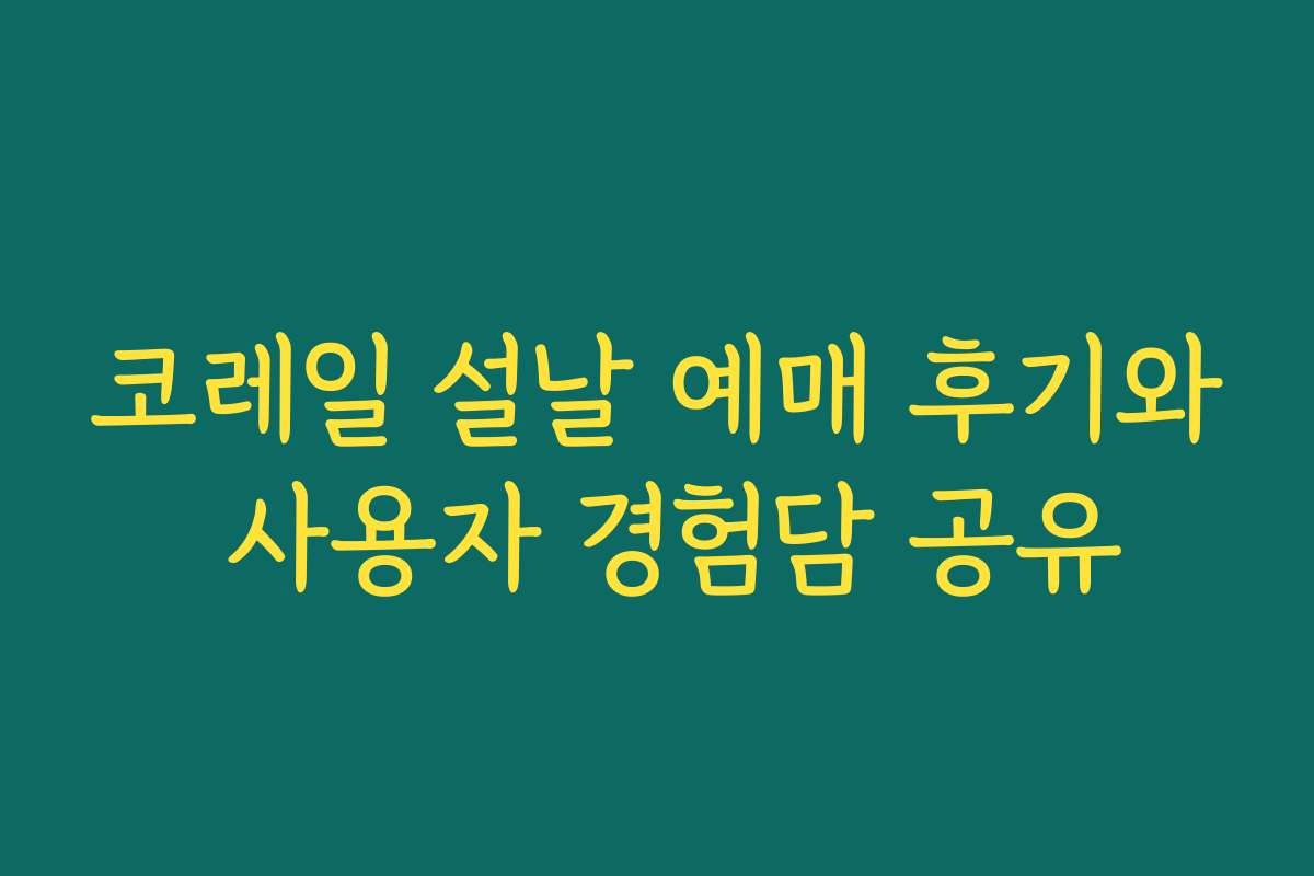 코레일 설날 예매 후기와 사용자 경험담 공유