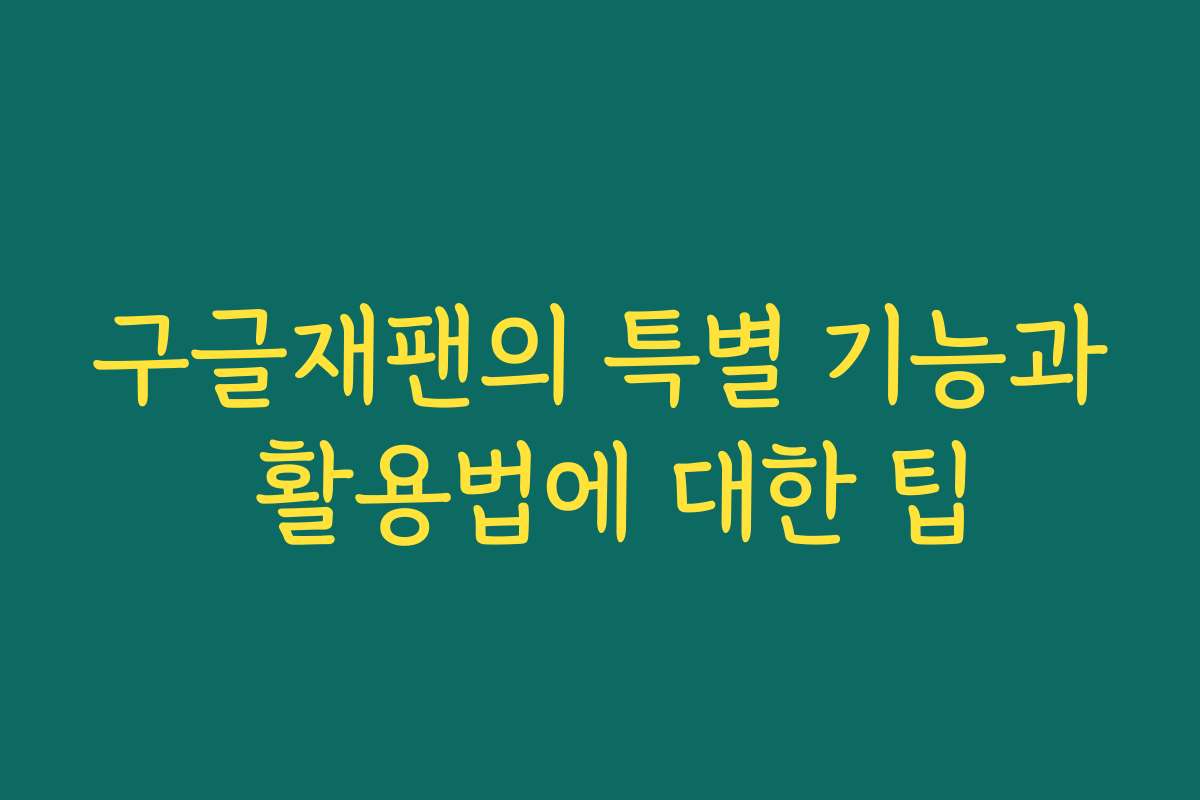 구글재팬의 특별 기능과 활용법에 대한 팁