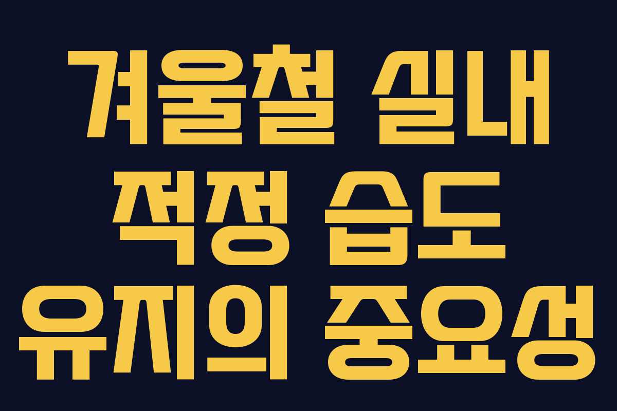 겨울철 실내 적정 습도 유지의 중요성