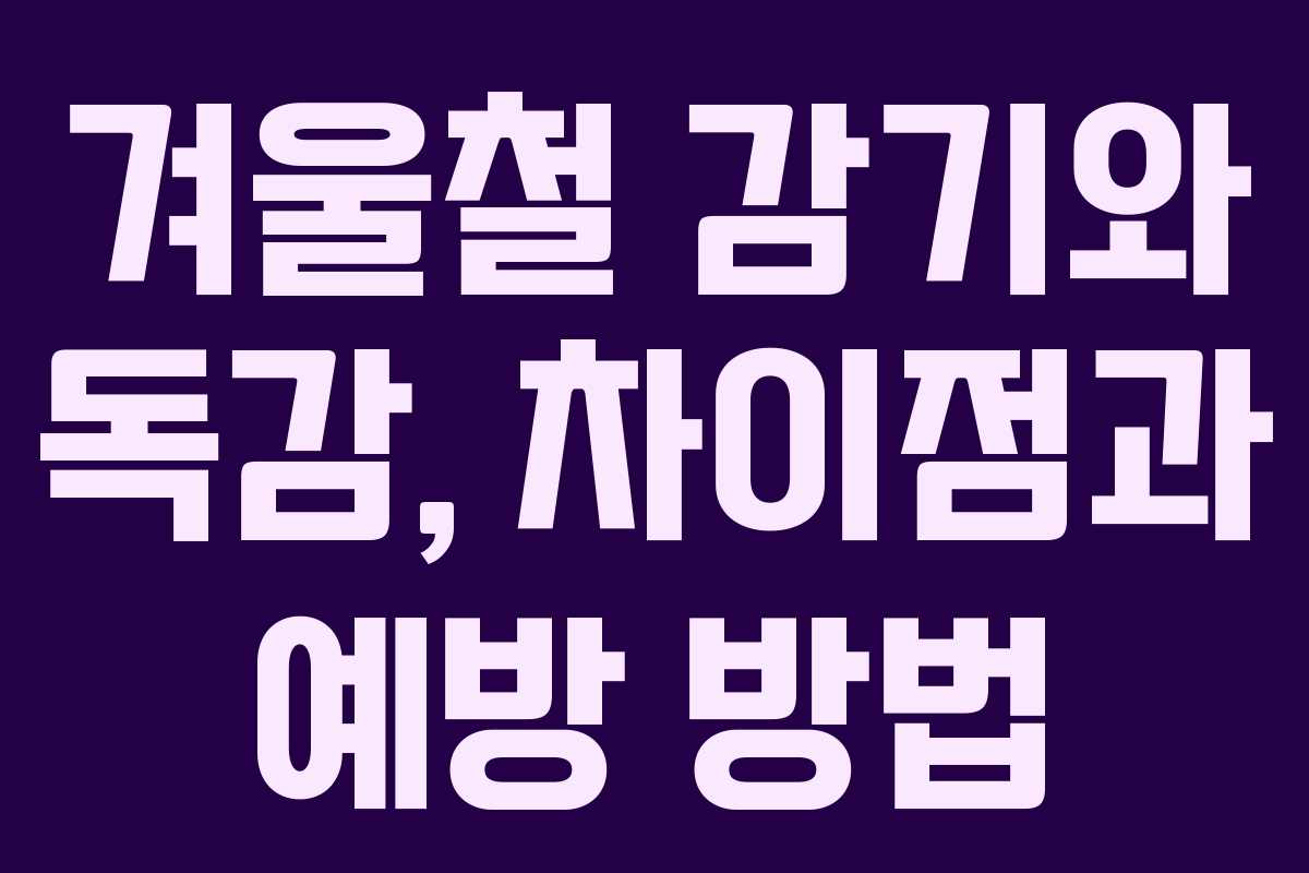 겨울철 감기와 독감, 차이점과 예방 방법