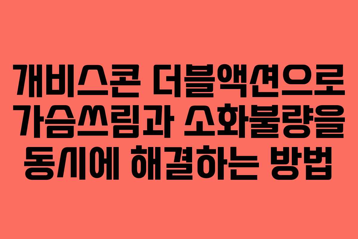 개비스콘 더블액션으로 가슴쓰림과 소화불량을 동시에 해결하는 방법