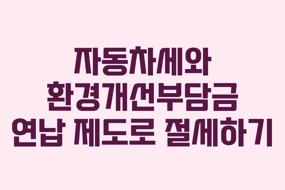 자동차세와 환경개선부담금 연납 제도로 절세하기