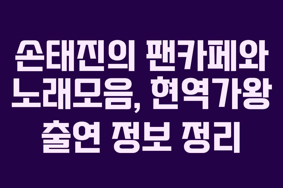 손태진의 팬카페와 노래모음, 현역가왕 출연 정보 정리