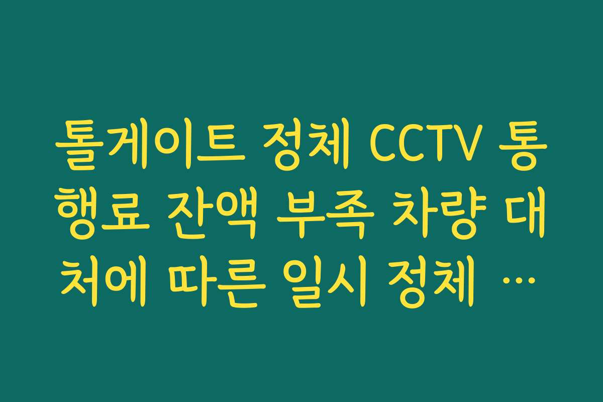 톨게이트 정체 CCTV 통행료 잔액 부족 차량 대처에 따른 일시 정체 상황 보기