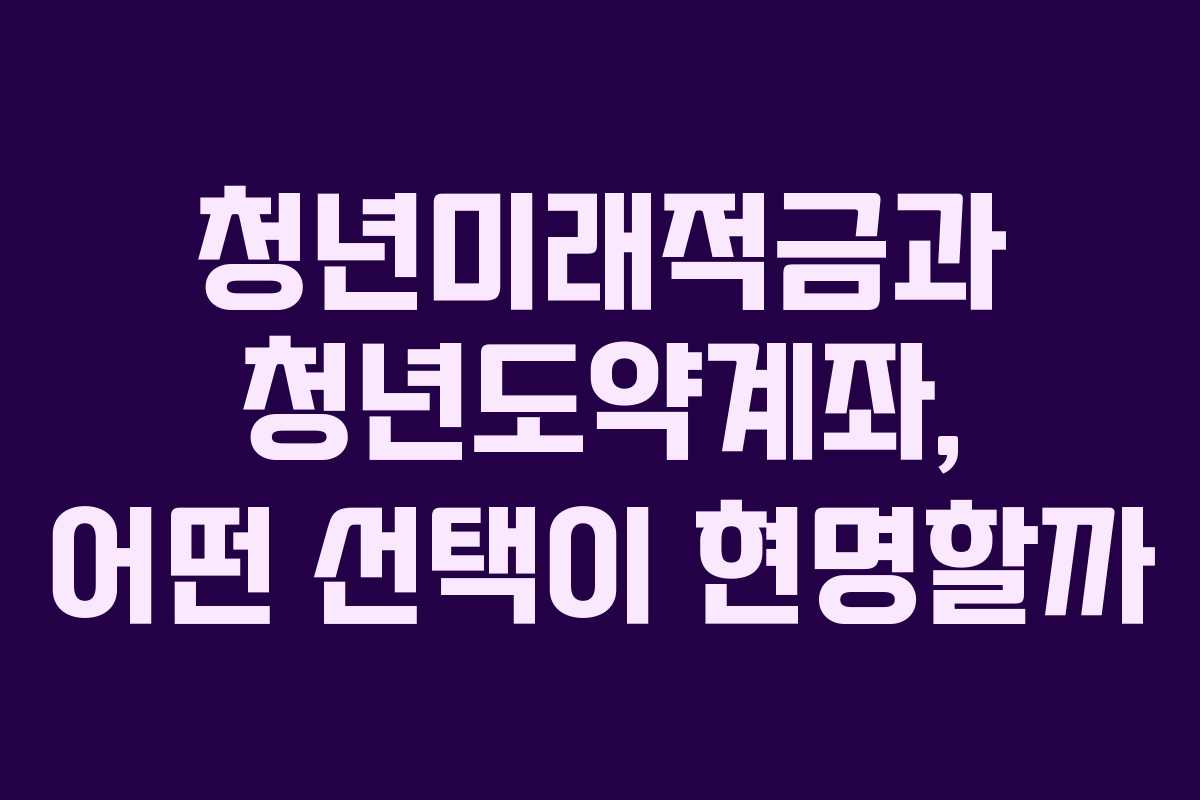 청년미래적금과 청년도약계좌, 어떤 선택이 현명할까