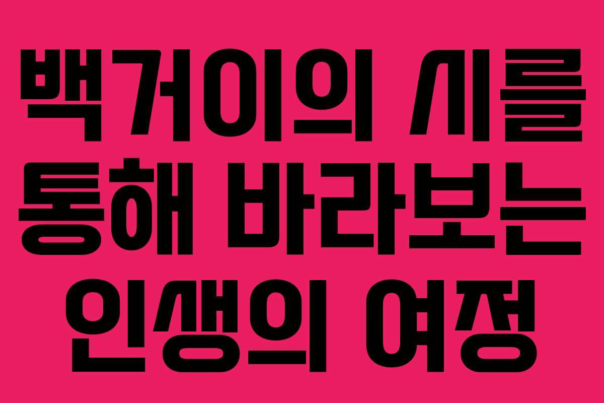 백거이의 시를 통해 바라보는 인생의 여정