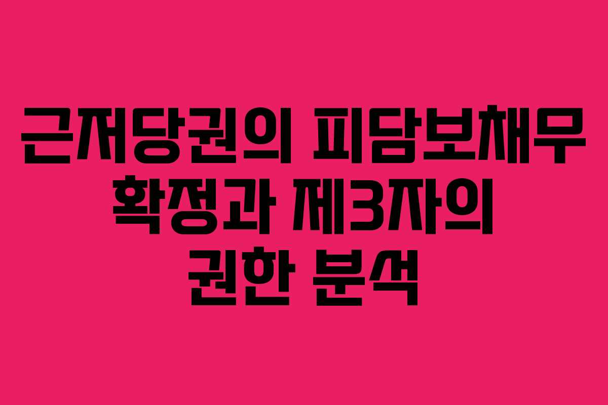 근저당권의 피담보채무 확정과 제3자의 권한 분석