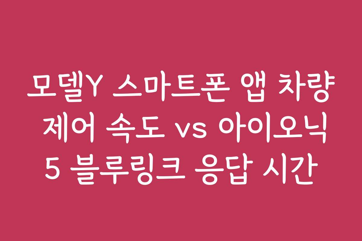 모델Y 스마트폰 앱 차량 제어 속도 vs 아이오닉5 블루링크 응답 시간
