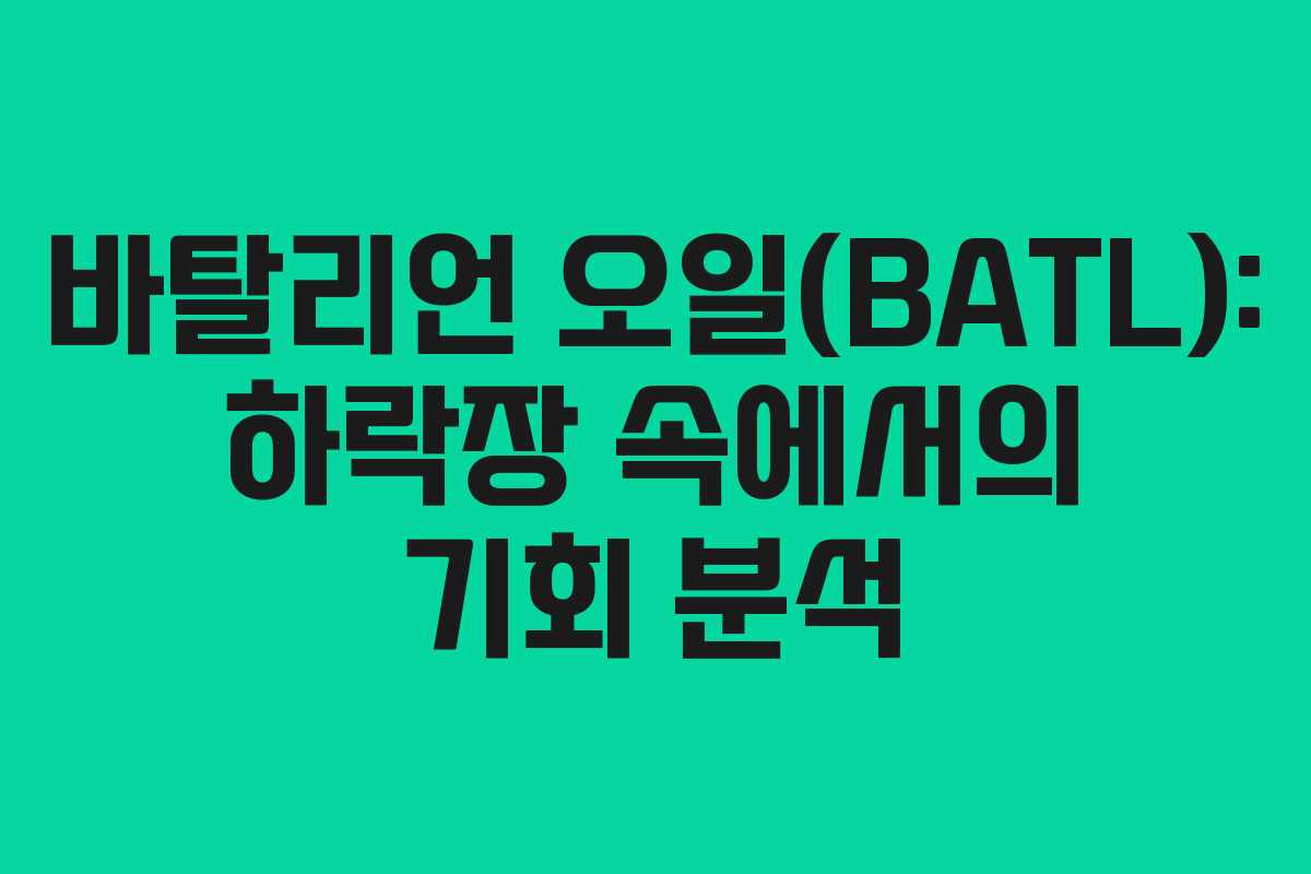 바탈리언 오일(BATL): 하락장 속에서의 기회 분석